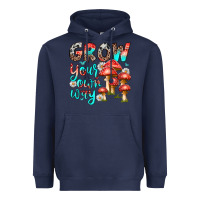 Navy grow your own way Heavyweight Hoodie - texasbilliewilder