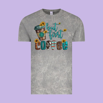 But First Coffee Vintage Tee Designed By Artiststas