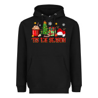 Black 'tis the season christmas Heavyweight Hoodie - Zillion Design Studio