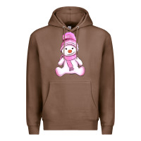 Chestnut winter pink snowman and hat Premium Hoodie - AdoDesignShop
