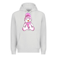 Dove Grey winter pink snowman and hat Premium Hoodie - AdoDesignShop