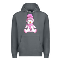 Rock winter pink snowman and hat Premium Hoodie - AdoDesignShop