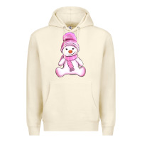 Sandshell winter pink snowman and hat Premium Hoodie - AdoDesignShop