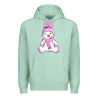 Seafoam winter pink snowman and hat Premium Hoodie - AdoDesignShop