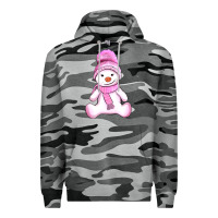 Slate Camo winter pink snowman and hat Premium Hoodie - AdoDesignShop