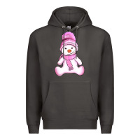Smoke winter pink snowman and hat Premium Hoodie - AdoDesignShop
