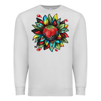 Dove Grey berry sunflower Premium Sweatshirt - texasbilliewilder