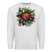 Oatmeal Heather berry sunflower Premium Sweatshirt - texasbilliewilder