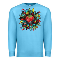 Ocean Blue berry sunflower Premium Sweatshirt - texasbilliewilder
