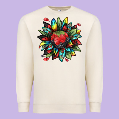Berry Sunflower Premium Sweatshirt Designed By Texasbilliewilder