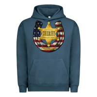 Pigment Midnight Navy sheriff american flag Urban Hoodie - JahusDesignShop