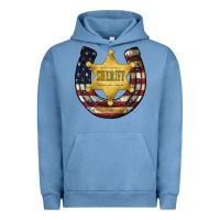 Pigment Pebble Blue sheriff american flag Urban Hoodie - JahusDesignShop