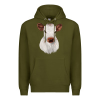 Army Green White Cute Calf Premium Hoodie - JahusDesignShop