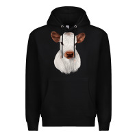 Black White Cute Calf Premium Hoodie - JahusDesignShop