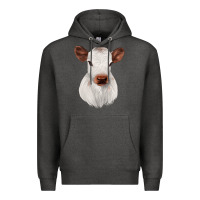 Charcoal Heather White Cute Calf Premium Hoodie - JahusDesignShop