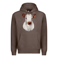 Coffee White Cute Calf Premium Hoodie - JahusDesignShop