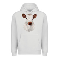 Dove Grey White Cute Calf Premium Hoodie - JahusDesignShop