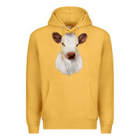 Mustard White Cute Calf Premium Hoodie - JahusDesignShop