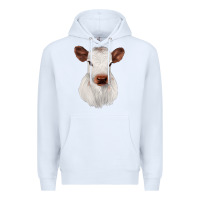 White White Cute Calf Premium Hoodie - JahusDesignShop