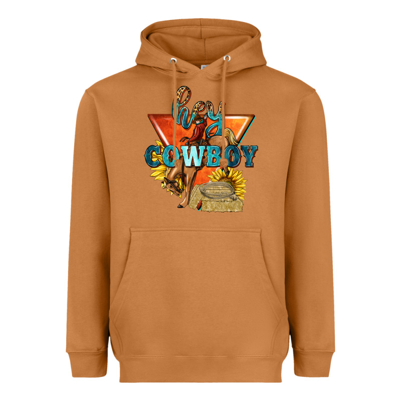 Hey Cowboy With Sunflowers Heavyweight Hoodie by texasbilliewilder | Teevron