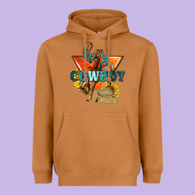Hey Cowboy With Sunflowers Heavyweight Hoodie Designed By Texasbilliewilder