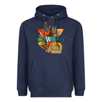 Navy hey cowboy with sunflowers Heavyweight Hoodie - texasbilliewilder