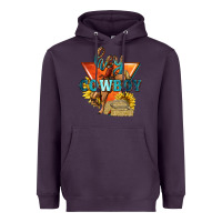 Plum hey cowboy with sunflowers Heavyweight Hoodie - texasbilliewilder