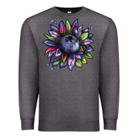 Charcoal Heather blueberry sunflower Premium Sweatshirt - texasbilliewilder
