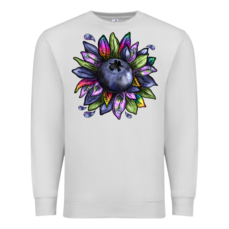 Blueberry Sunflower Premium Sweatshirt by texasbilliewilder | Teevron