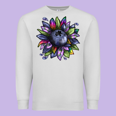 Blueberry Sunflower Premium Sweatshirt Designed By Texasbilliewilder