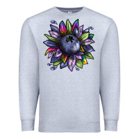 Heather Grey blueberry sunflower Premium Sweatshirt - texasbilliewilder