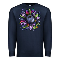 Navy blueberry sunflower Premium Sweatshirt - texasbilliewilder
