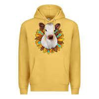 Antique Gold sunflower heifer Premium Hoodie - JahusDesignShop