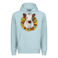 Blue Mist sunflower heifer Premium Hoodie - JahusDesignShop