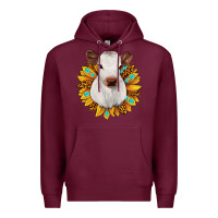 Burgundy sunflower heifer Premium Hoodie - JahusDesignShop