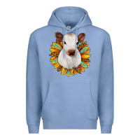 Colony Blue sunflower heifer Premium Hoodie - JahusDesignShop