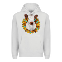 Dove Grey sunflower heifer Premium Hoodie - JahusDesignShop