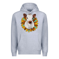 Heather Grey sunflower heifer Premium Hoodie - JahusDesignShop