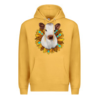 Mustard sunflower heifer Premium Hoodie - JahusDesignShop