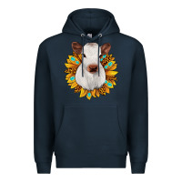 Navy sunflower heifer Premium Hoodie - JahusDesignShop