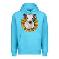 Ocean Blue sunflower heifer Premium Hoodie - JahusDesignShop