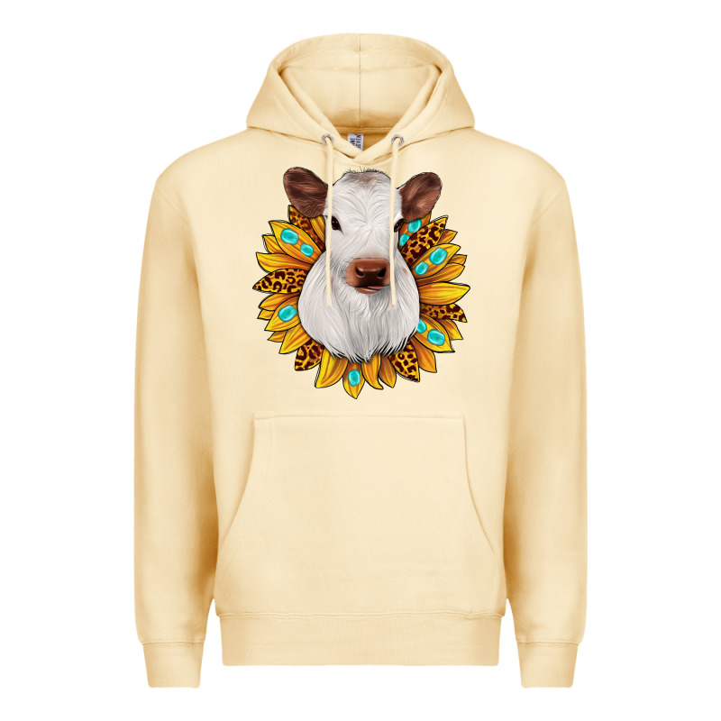 Sunflower Heifer Premium Hoodie by JahusDesignShop | Teevron