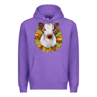 Purple sunflower heifer Premium Hoodie - JahusDesignShop