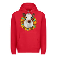 Red sunflower heifer Premium Hoodie - JahusDesignShop