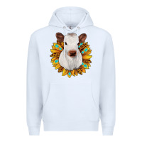 White sunflower heifer Premium Hoodie - JahusDesignShop