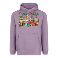 Lavender merry christmas gingerbread coffee cups Heavyweight Hoodie - Zillion Design Studio