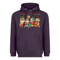 Plum merry christmas gingerbread coffee cups Heavyweight Hoodie - Zillion Design Studio