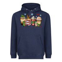 Navy christmas tree cake  coffee cups Heavyweight Hoodie - Zillion Design Studio