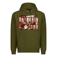 Army Green it's a baseball kinda day Premium Hoodie - Jasminsmagicworld