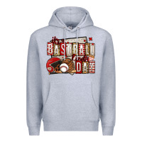 Heather Grey it's a baseball kinda day Premium Hoodie - Jasminsmagicworld
